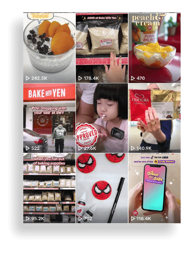 Bake With Yen TikTok Grid